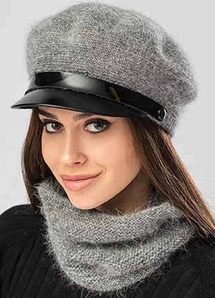 Кепи теплая  кепка  ангора  шерсть 12 цветов 605ар