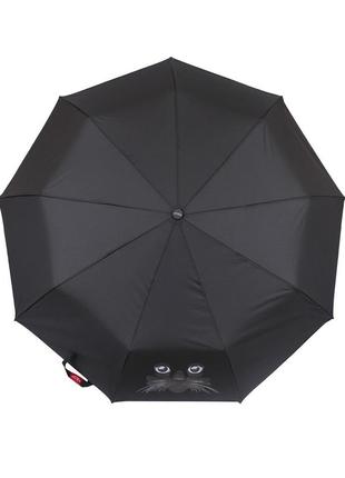 Жіноча парасолька чорна автомат кіт de esse 3144-кот2 фото