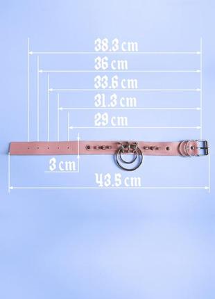 Знижка рожевий неформальний чокер з шипами та кільцями розовый чокер с металлическими кольцами на скобах и шипами скидка3 фото