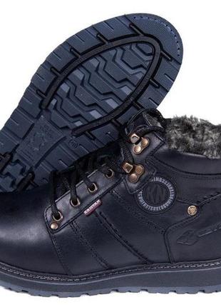 Зимові шкіряні черевики kristan (чорні)2 фото