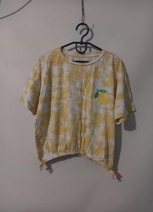 Укороченная футболка топ на девочку 9-10 лет 140 см