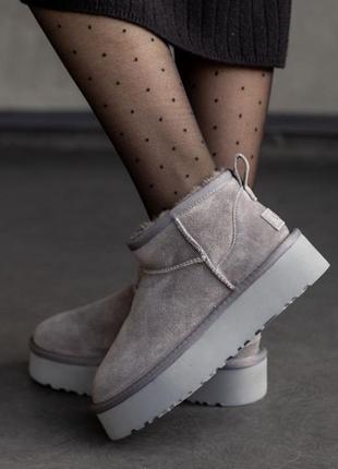 Уггі угги уги угі ugg ultra mini platform grey1 фото