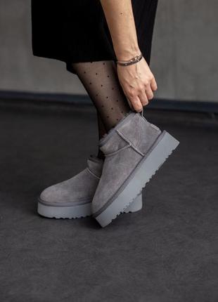 Уггі угги уги угі ugg ultra mini platform grey2 фото