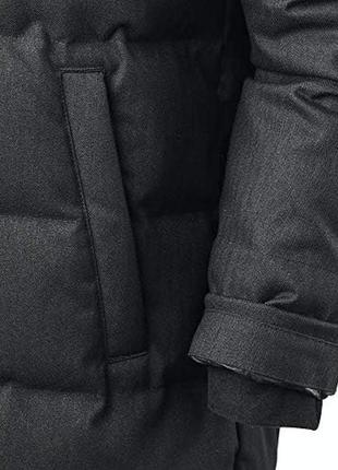 Kathmandu frisco мужская зимняя куртка с капюшоном на утином пуху длинная утепленная куртка мужская черная4 фото