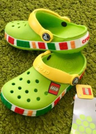 Crocs crocband kids lego green дитячі зелені крокси лего