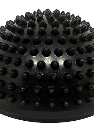 Напівсфера масажна кіндербол easyfit 16 см м'яка чорна (балансувальна кочка, масажер для ніг, стоп)1 фото
