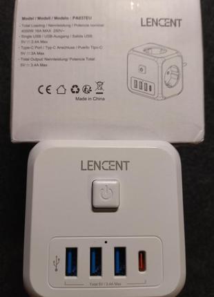 Тройник lencent c 3-ма usb и 1 type-c