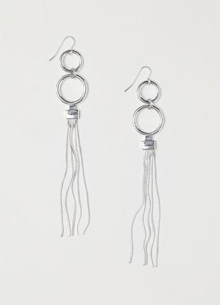 Длинные металлические серьги h&m
