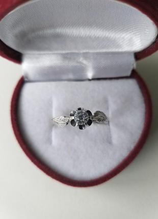 Серебряное кольцо. серебро 875 проба со звездой. ссср, советское, винтаж.1 фото