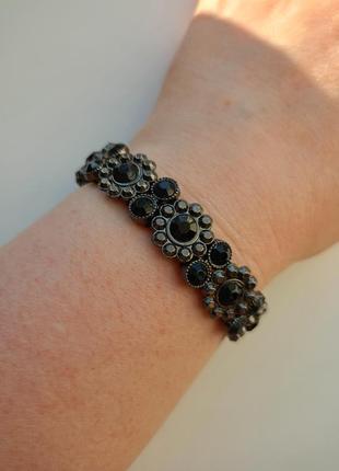Браслет із чорними кристалами