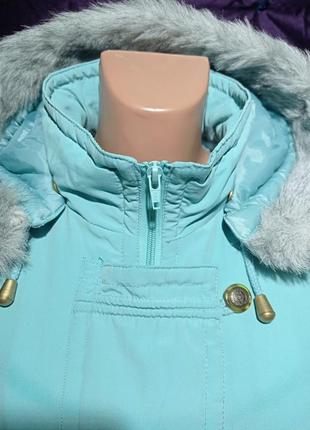 Куртка парка тепла блакитного кольору, вінтаж, бренд a touch of luxury3 фото