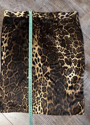 Юбка, 100% шелк, леопардовый принт, юбка меди6 фото
