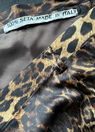 Юбка, 100% шелк, леопардовый принт, юбка меди3 фото