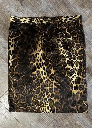 Юбка, 100% шелк, леопардовый принт, юбка меди8 фото