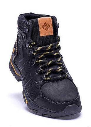 Мужские зимние кожаные ботинки colum black3 фото