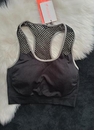 Спортивний топ бра білизна топік бюстгальтер для спорту сток чорний