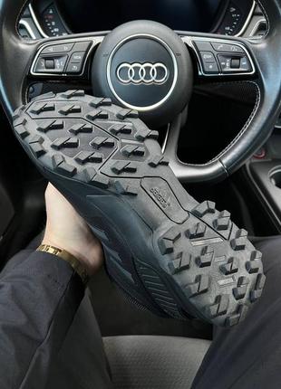 Зимние мужские кроссовки adidas terrex gore-tex cordura all black grey fur❄️8 фото