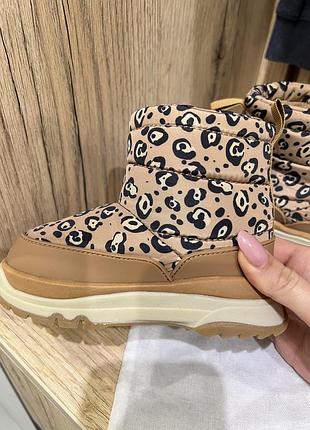 Детские зимние леопардовые сапоги zara для девочки