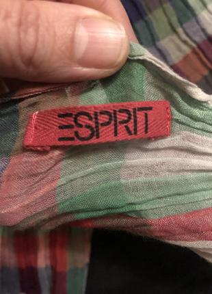 Шарф хлопок батист жатка esprit клетка2 фото