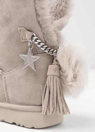 Ботинки зимние ugg classic charm boot 1095717 leather оригинал6 фото