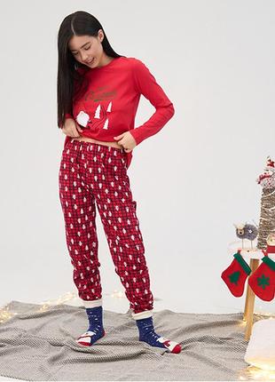 Піжама жіночі штани та кофта новорічна 145081 фото