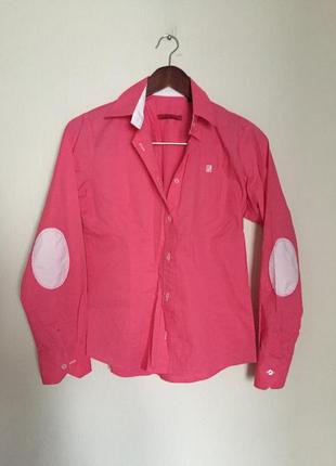 Рубашка яркая с белой отделкой