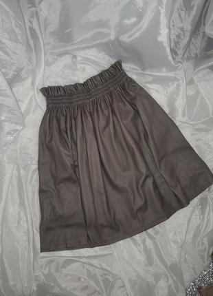 Кожанная мини юбка эко кожа1 фото