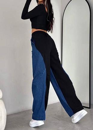 🔥 стильные женские брюки из джинса и тринити на флисе6 фото
