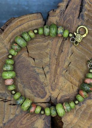 Браслет из унакита. натуральный камень