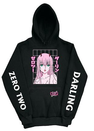Худи с принтом милый во франксе. аниме. зеро ту. zero two. 002. 2xs-2xl