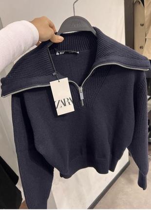 Светр zara з застібкою з блискавкою