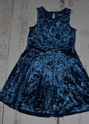 Блестящее велюровое, бархатное платье nutmeg на 4-5 года1 фото