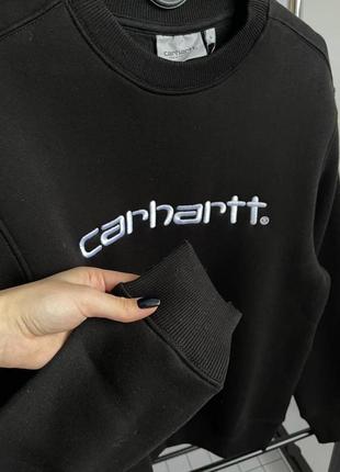 Новый свитшот кофта carhartt черная кофта с надписью на флисе s, m, l, xl6 фото