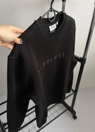 Новый свитшот кофта carhartt черная кофта с надписью на флисе s, m, l, xl2 фото