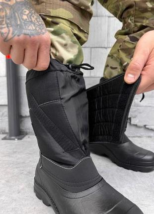 Теплі водонепроникні гумові чоботи/теплые водонепроницаемые резиновые сапоги  alaska  black3 фото
