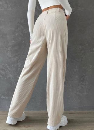 Качественные вельветовые брюки на высокой талии7 фото