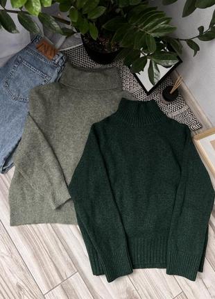 Свитер женский оверсайз н&amp;м зеленый изумрудный базиц h&amp;m
