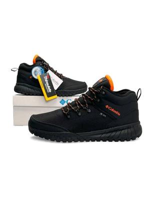❄️ чоловічі кросівки columbia firebanks mid trinsulate black orange termo -21'❄️