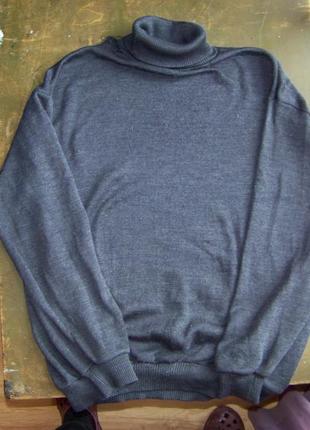 Трикотажный серый гольф без швов по бокам м