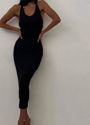 Длинное черное платье, платье с открытой спиной, вечернее женское платье, черное платье4 фото