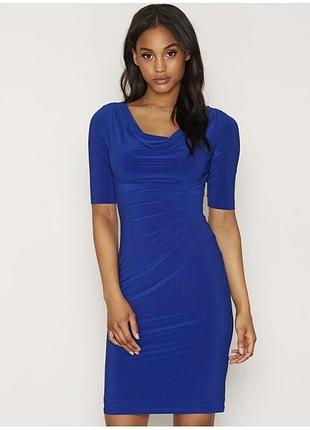 Ralph lauren классическое синее платье с драпировкой