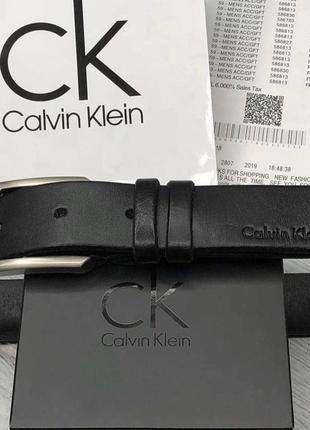 Чорний ремінь calvin klein в подарунковій коробці чоловічий3 фото