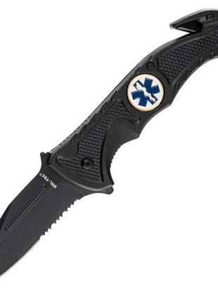 Рятувальний складаний ніж mil-tec rescue black 15323000