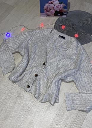 Трендовый кардиган шерстяной свитер теплый большой размер m&amp;s collection2 фото