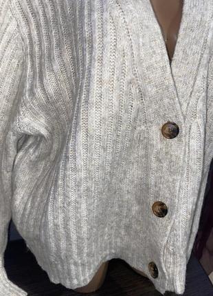 Трендовый кардиган шерстяной свитер теплый большой размер m&amp;s collection3 фото