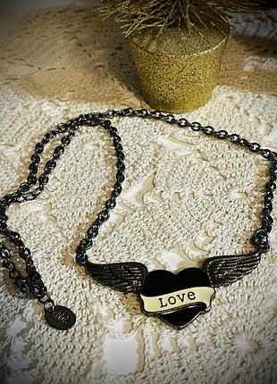 Подвеска сердце с крыльями love, маркировка