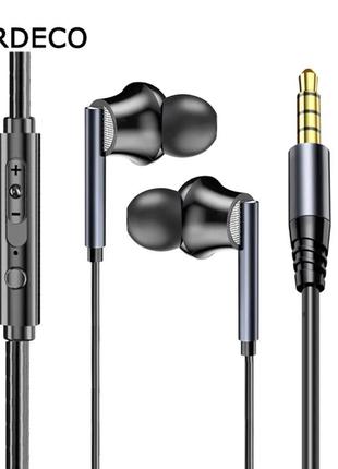 Проводные нi-fi наушники eardeco с микрофоном,