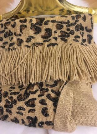 Новый леопардовый шарф с золотой нитью9 фото