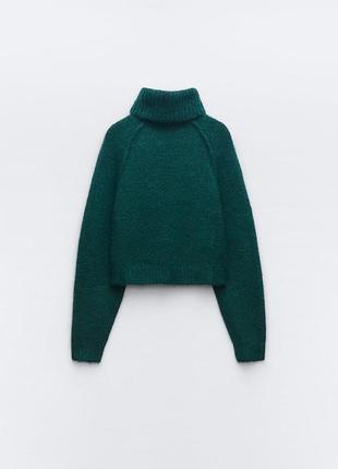 Zara теплый трикотажный свитер7 фото
