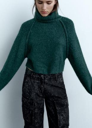 Zara теплый трикотажный свитер4 фото